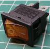 Switch DPST Rocker, 250V, 3A, Yellow