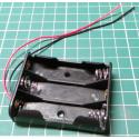 Battery Holder, 3 x AA / R6 / UM3, With Tinned Wires