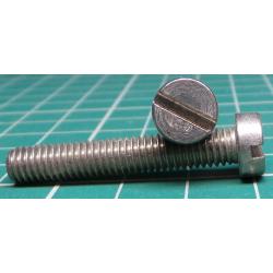 Screw, M6x35, Cheese Head , Slotted, Stainless Steel 