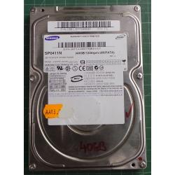 USED, Hard Disk, SAMSUNG, SP0411N, P/N: 0881J3FY563632, Desktop, IDE, 40GB