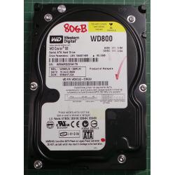 USED, Hard Disk, WD800JD, WD Caviar, WD800JD-55MUA1, Desktop, SATA , 80GB