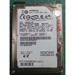 USED, Hard Disk, HITACHI, HTS543216L9A300, P/N: 0A56413, Laptop, SATA, 160GB