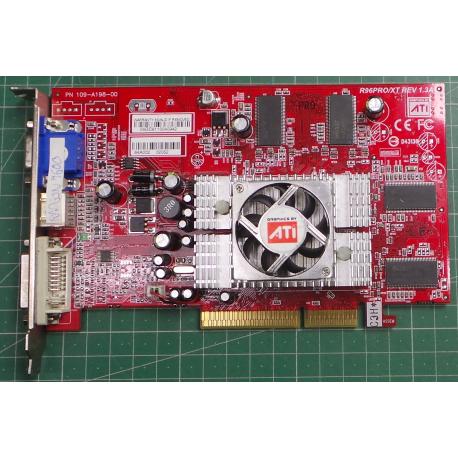 USED, AGP, Radeon 9600, R96PRO/XT Rev 1.3A, PN: 109-A198-00