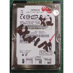 USED, Hard Disk, HITACHI, HTS541660J9AT00, P/N: 0A50679, Laptop, IDE, 60GB