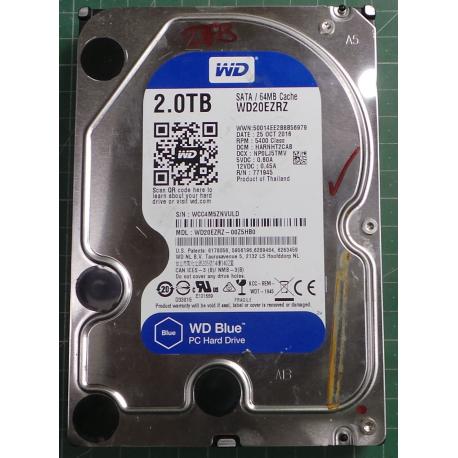 USED, Hard Disk, WD20EZRZ, WD Blue, WD20EZRZ-00Z5HB0, Desktop, SATA , 2TB