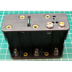 Battery holder 10xR6 / AA / UM3 with clips
