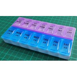 Pill Storage Box, 14 Compartments A Week's Dose In The Morning And Afternoon, Travel Pill Case