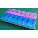 Pill Storage Box, 14 Compartments, 7 Days, AM and PM