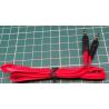 Red, 3.5mm Stereo Jack Plug to 3.5mm Stereo Jack Socket, 1m