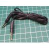 Black, 3.5mm Stereo Jack Plug to 3.5mm Stereo Jack Socket, 1m