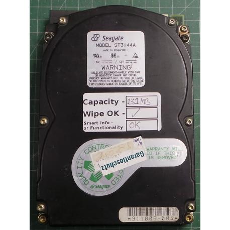 USED, Hard Disk, Seagate, ST3144A, Wipe OK, Desktop, IDE, 131MB