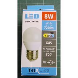 LED bulb, 8W, E27 Cold white
