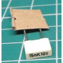 Capacitor, 15nF, 100V, Polyester Film, 5mm Pitch
