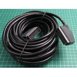Cable, Scart to Scart, 21pin, 10m