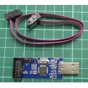 USBASP USBISP AVR Programmer USB ISP USB ASP ATMEGA8 ATMEGA128 Support Win7 64K 10Pin To 6 Pin Adapter Board