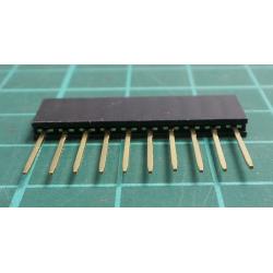 10 pin socket strip, 2.54mm Pitch, for PCB