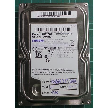 USED, Hard Disk, SAMSUNG, HD322GJ, P/N: A6443-E11A-A1C8P, Desktop, SATA, 320GB