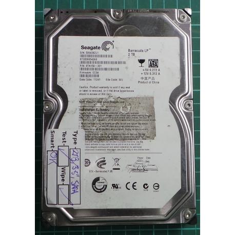 USED, Hard Disk, Seagate, Barracuda LP, ST32000542AS, P/N: 9TN158-301, Firmware: CC34, Desktop, SATA, 2TB