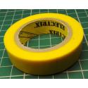 Insulating tape, 0.13 x 15mm x 10m, Yellow 