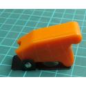 Hinged cover for Toggle Switch, 12mm diameter hole, Orange