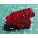 Hinged cover for Toggle Switch, 12mm diameter hole, Transparent Red