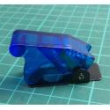 Hinged cover for Toggle Switch, 12mm diameter hole, Transparent Blue