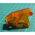 Hinged cover for Toggle Switch, 12mm diameter hole, Transparent Orange