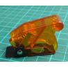 Hinged cover for Toggle Switch, 12mm diameter hole, Transparent Orange