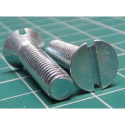Screw, M6x25, Countersunk Head, Slotted