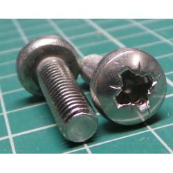 Screw, M6x20,Button Head,Pozi,Stainless Steel