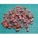 Bag of TESLA Poly foil capacitors, ~100g