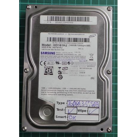 USED, Hard Disk, SAMSUNG, HD161HJ, P/N: 320621IQ992069, Desktop, SATA, 160GB