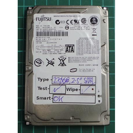 USED, Hard Disk, FUJITSU, MHV2120BH PL, P/N: CA06672-B29600SN, Laptop, SATA, 120GB