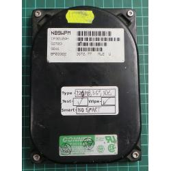 USED Hard Disk: CONNER, CP30104H, NB9WPM, Desktop, IDE, 120MB