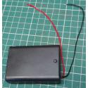 Battery holder, 3 x AA with cap, Tinned Wires 