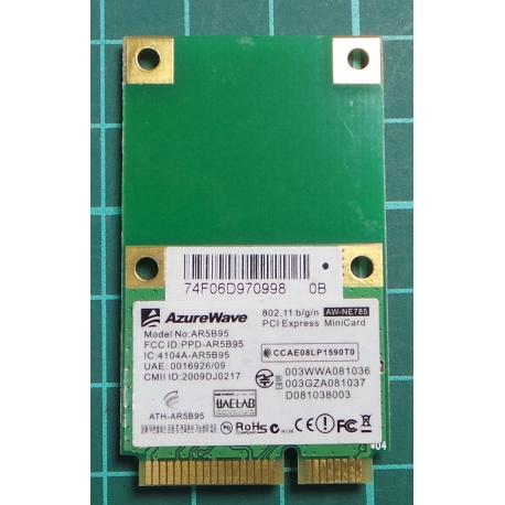 WMD007, USED MINI PCI EXPRESS WIFI CARD, ATHEROS AR5B95