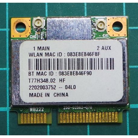 WMD033, USED MINI PCI EXPRESS WIFI CARD, ATHEROS AR5B22