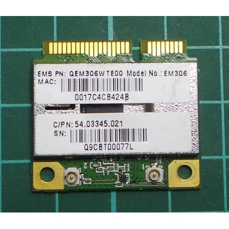 WMD021, USED MINI PCI EXPRESS WIFI CARD, 54.03345.021