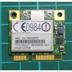 WMD027, USED MINI PCI EXPRESS WIFI CARD, Broadcom, BCM943225HM