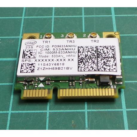 USED MINI PCI EXPRESS WIFI CARD, INTEL 533AN-HMW