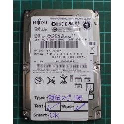 USED, Hard Disk, FUJITSU, MHV2080AH PL, P/N: CA06531-B40300TW, Laptop, IDE, 80GB