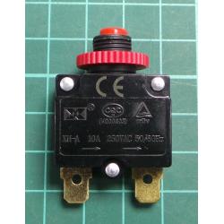 Overcurrent thermal circuit breaker, 250V, 10A, KF-G-1