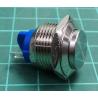 Switch, Push Button, Momentary, Push to make, SPST, for 16mm hole, 250V, 2A
