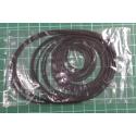 Set of 20pcs, Square rubber drive belts, assorted sizes