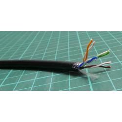 Kabel UTP Cat5e 4x2, AWG24, černá, venkovní provedení