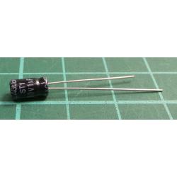 Capacitor, 1uF, 100V, Radial, Electrolytic, Ø5x11mm, Pitch: 2mm, ±20%