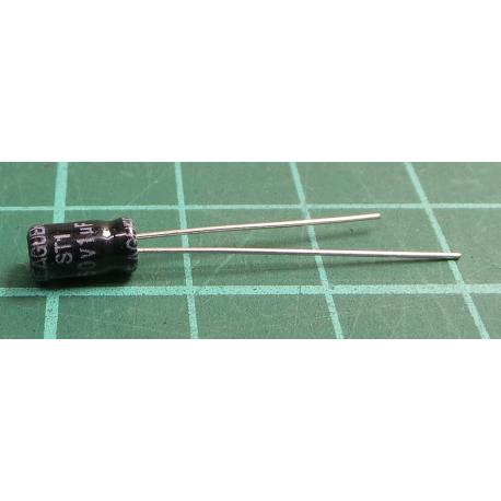 Capacitor, 1uF, 50V, Radial, Electrolytic