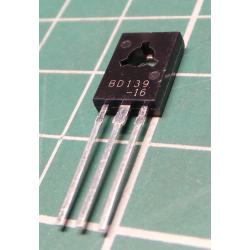 BD139-16, NPN transistor, 80V, 1.5A, 8W, (ß100-250), TO126