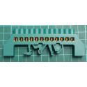 DIN rail grounding bridge FT033 12-pole green insulated