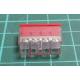 Wago Terminal, 772-204, 0,5-2,5mm2, 4 Pole, transparent, Red